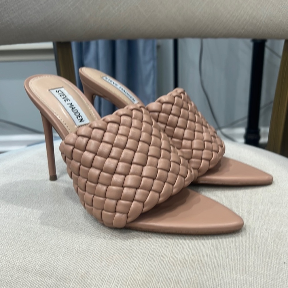 Steve Madden Fatefull Nude Heel Sandals Tan Size 8